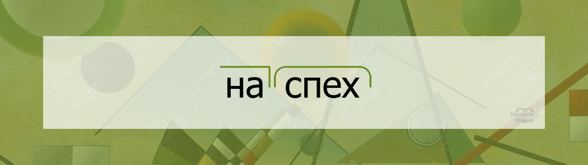 Разбор по составу наспех Разбор по составу слова наспех